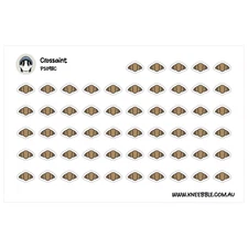 Croissant Planner Stickers - Decorative Bread Themed Sticker Pack for Organizati