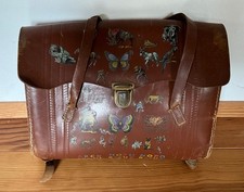  Ranzen  Tasche Schule Leder braun Vintage alt