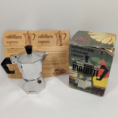 Vintage Bialetti Zanzibar 1 Tazza Moka Pot Espresso Maker Italy w Box