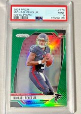 2024 Panini Prizm - Rookies Michael Penix Jr. #378 Green Prizm (RC) PSA 9