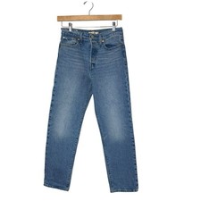 Levi's Premium Wedgie Straight Leg Jeans Womens Blue Denim 26x27 Button Fly
