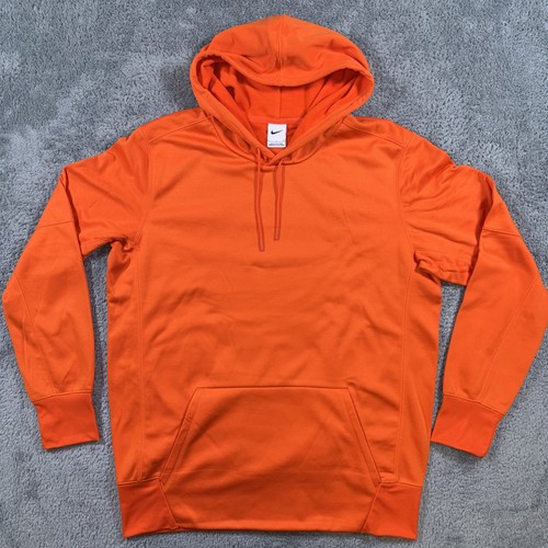 Nike Solid Hooded Fleece Pullover Hoodie Orange Size Large