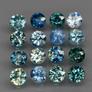 Corte diamante redondo 3 3 mm. Zafiro térmico normal azul Australia 16 piezas/2 80 quilates