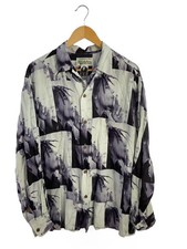 WACKO MARIA Long Sleeve Shirt XL Rayon GRY All Over Pattern