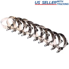 New 3.5" T-Bolt Clamp Stainless Steel Turbo 95mm-103mm Silicone Hose Clamp 10PCS