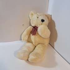 VTG EDEN CREAM IVORY bear  bow 14" plush Stuffed Animal