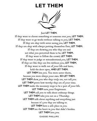 Let Them Inspirational Wall Art Print With Dove Illustration