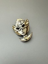 Vintage Venetian Carnival Mask Pin , Art Deco Style