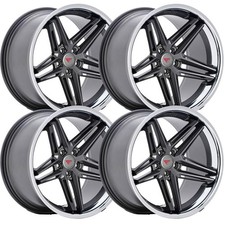 Set-4 Ferrada Cm1 20x9 5x115 Graphite Chrome 15mm Wheels Rims 20 Inch