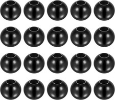 20Pcs Beads 10Mm Stainless Steel 3.5Mm Hole Dia Bead for DIY Crafts, Black