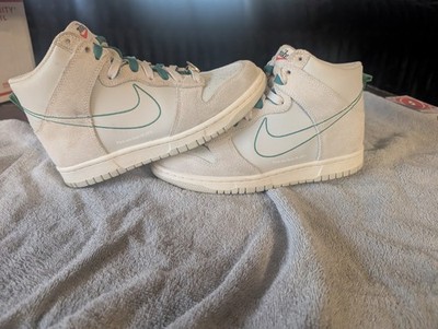 Nike Dunk High First Use Sail White/Beige/Green Leather High Top Men's Sneaker