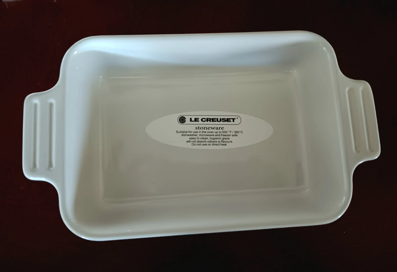Le Creuset Stoneware 18cm Rectangular Baking Dish - Home White (New)