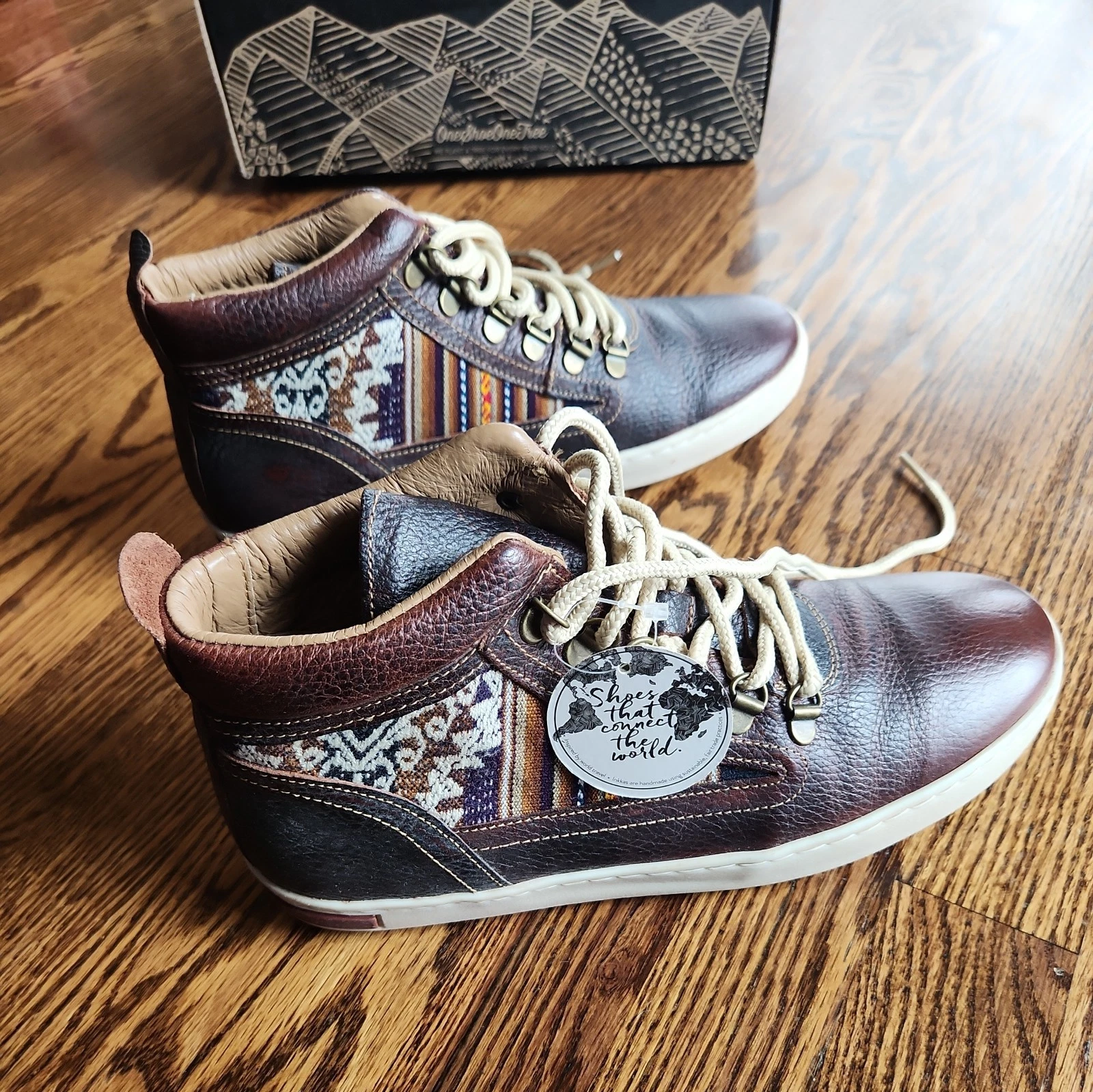 IInkkas Women Boots Sz 11 Vegan Leather Brown Camping Shoe Ankle Pattern Lace Up
Opens in a new wind
