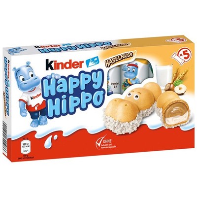 Ferrero KINDER Happy Hippo HAZELNUT CREAM Hippo 103,5g Made in EUROPE- FREE SHIP