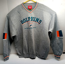 Vintage NFL Miami Dolphins Crewneck Sweatshirt Embroidered Men  s SZ XL EUC