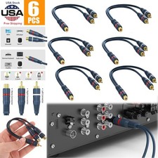 6 RCA 1 Female to 2 Male RCA 1 Male to 2 Female Audio Y-Converter Splitter Adapt