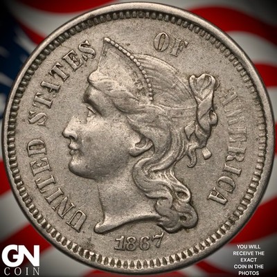 1867 3 Cent Nickel Piece B0386