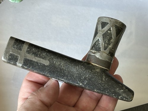 INCREDIBLE PEWTER INLAID HISTORIC GREAT LAKES T PIPE, MICHIGAN, MOTLEY COA
