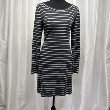 Loft Lounge Women's Striped A-Line Long Sleeve Dress Sz Small