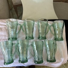 Vintage Libbey Coca-Cola Heavy Green Glass 14 oz Mug w/Handle