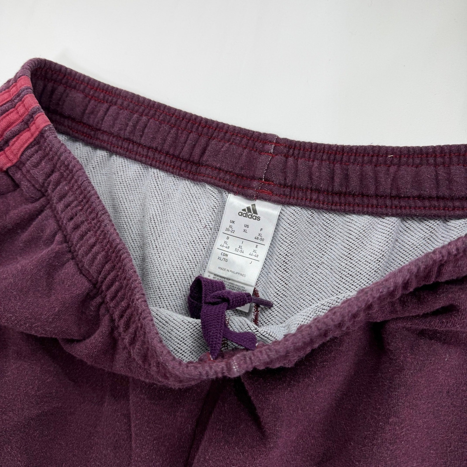 Womens Adidas 3-Stripe Fleece Sweatpants Athletic Training XL Maroon Red Joggers thumbnail 8