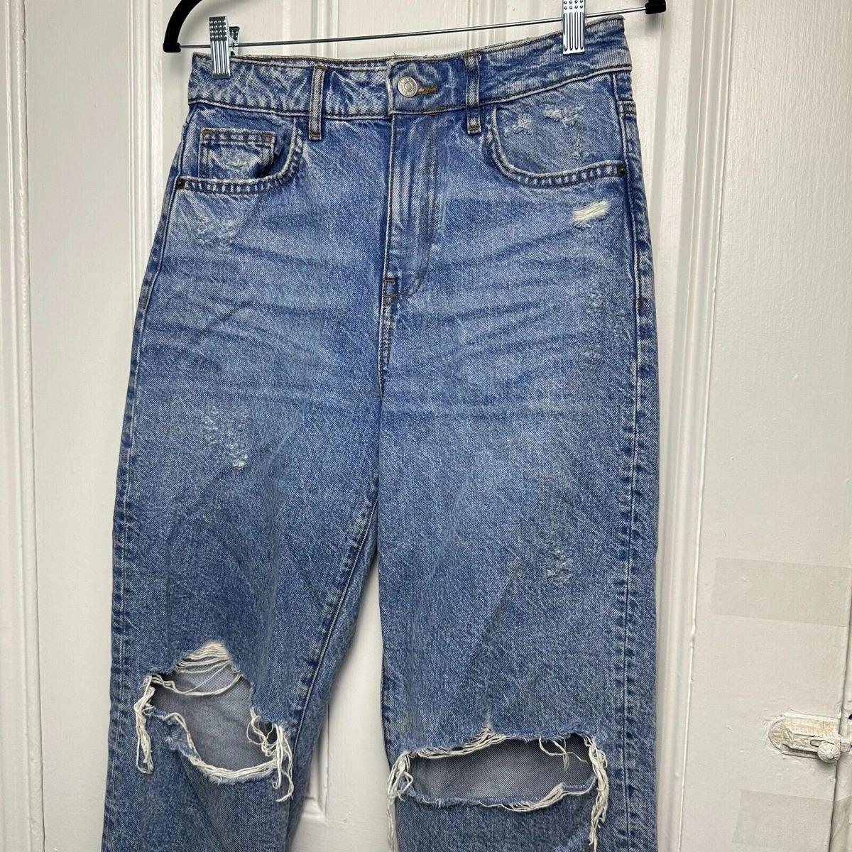 Jeans Forever 21 Premium para mujer 27 azul denim años 90 calce desgastado recto
