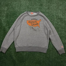 Homage Graphic Sweatshirt Men's Size M Gray Cleaveland Map Logo Pullover Tee