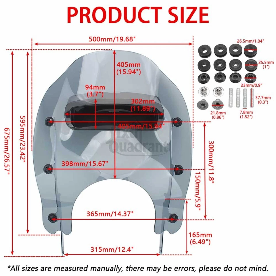 For Harley Road King FLHR 1994-2024 2025 Wind Splitter Vented Windshield Smoke - Image 2 of 4