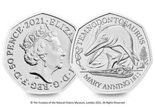 2021 UK Temnodontosaurus CERTIFIED BU 50p