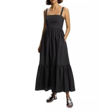 NEW Theory Womens Cotton Blend Lightweight Sleeveless Tiered Maxi Dress Size 0