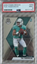2020 PANINI MOSAIC TUA TAGOVAILOA RC PSA 9  ROOKIE CARD FALCONS ALABAMA