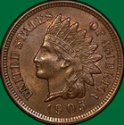 1905 Indian Head Cent Uncirculated UNC Coin #36089