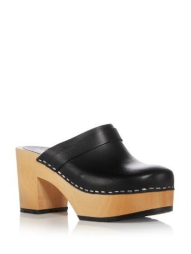 Troentorp Raphael Bastad Leather Clogs - Closed Toe, Adjustable Strap, Non-Slip Wooden Sole, Women's Size 8, Black - View #7