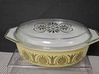 VINTAGE PYREX GOLDEN CLASSIC CASSEROLE #045 WITH MATCHING/ORIGINAL LID (1962)