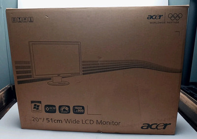 Acer V203H Black 20 in Widescreen Flat Panel LCD Monitor VGA Open Box Unused! 