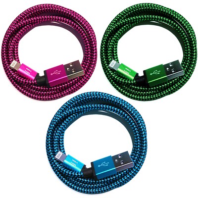 3x 50cm Premium NYLON USB Ladekabel für iPhone 14 Pro iPhone 13 iPhone 12 X iPad