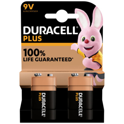 8 x Duracell 9V-Block Plus MN1604 E-Block 6LR61 Batterie Plus Power Rauchmelder