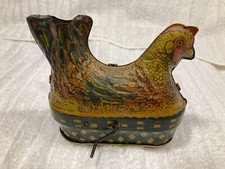 Vintage Baldwin Mfg Tin Litho Wind Up Egg Laying Chicken Hen  Eggs Brooklyn, NY