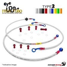 Kit tubi freno in treccia Frentubo Tipo 2 acciaio Yamaha Tmax 500 ABS 2008-2011