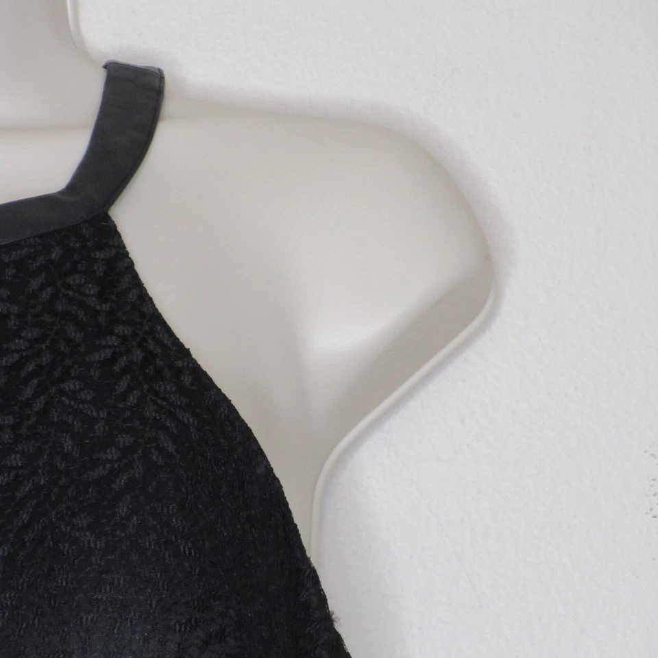 Guess Women's Black Lace Faux Leather Halter Knee Length Dress SZ4 B61 - Image 4 of 4