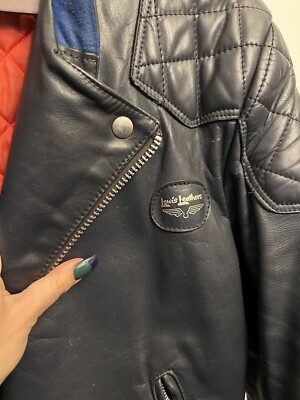 Rare vintage Lewis leathers blue biker jacket Size Small Rare vintage Lewis leathers blue biker jacket Size Small