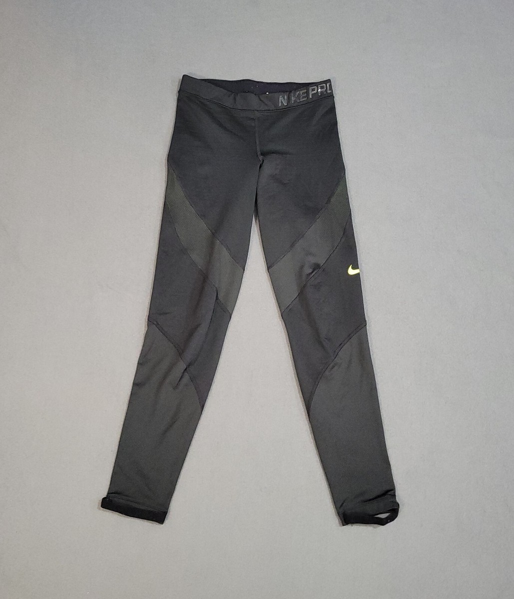 Nike Pro Hyperwarm Training Tights Size S Black/Volt