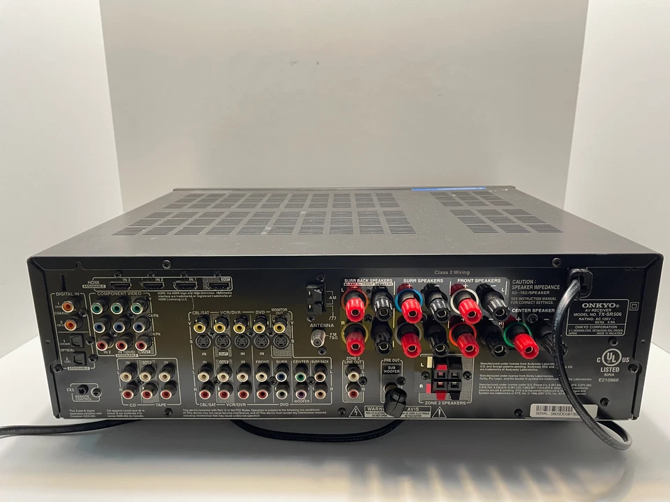 Onkyo TX-SR506 7.1-Channel AV Receiver HDMI 1080p Home Theater Surround Sound - Image 2 of 3