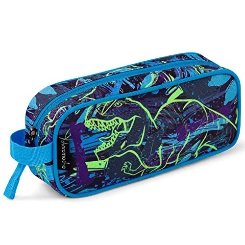 Pencil Case for Boys Kids Pencil Pouch for Boys Dinosaur Navy Blue