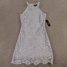 Lulus Dress Womens Small Blue Polyester Lace Lined Sleeveless A Line NEW