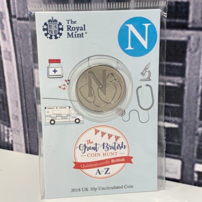 2018 10p Alphabet Letter Coin N NHS 10p Royal Mint 2018 A to Z