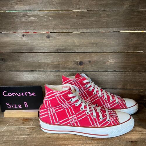 Womens Converse (Product) Red Aids Canvas Shoes Sneakers High Top Size 10 M GUC - Picture 1 of 6