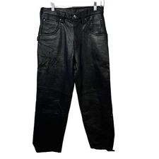 M Julian Wilsons Leather Mens Black Leather Lined Rocker Biker Pants 30x32 New