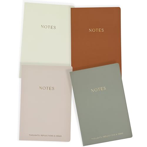 Aesthetic A5 College Ruled Journal Set of 4 for Women