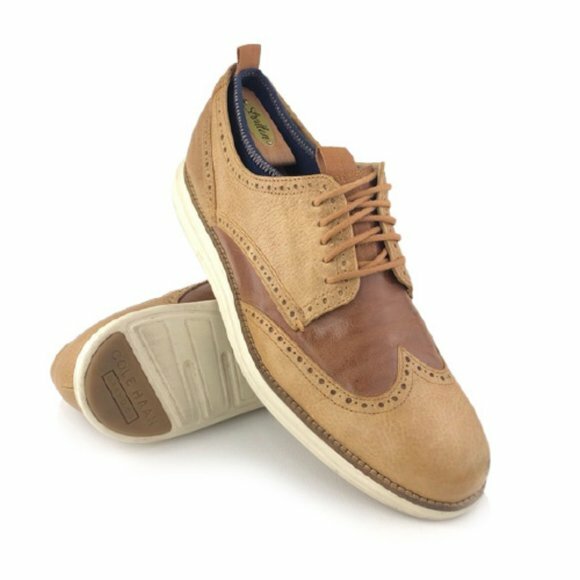 SAOLA Oxford Cole Haan Grand.OS Original Wing da uomo taglia 11 5 M pelle marrone pecan
